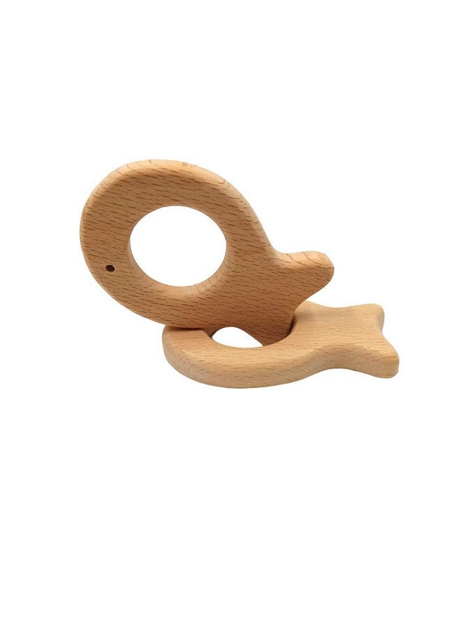Alenybeby Alenybeby 2pcs Natural Wooden Fish Pendant Pure Natural Beech Wood Animal Shape for Handmade Necklace/Bracelet (Fish 2pcs) - Image 1