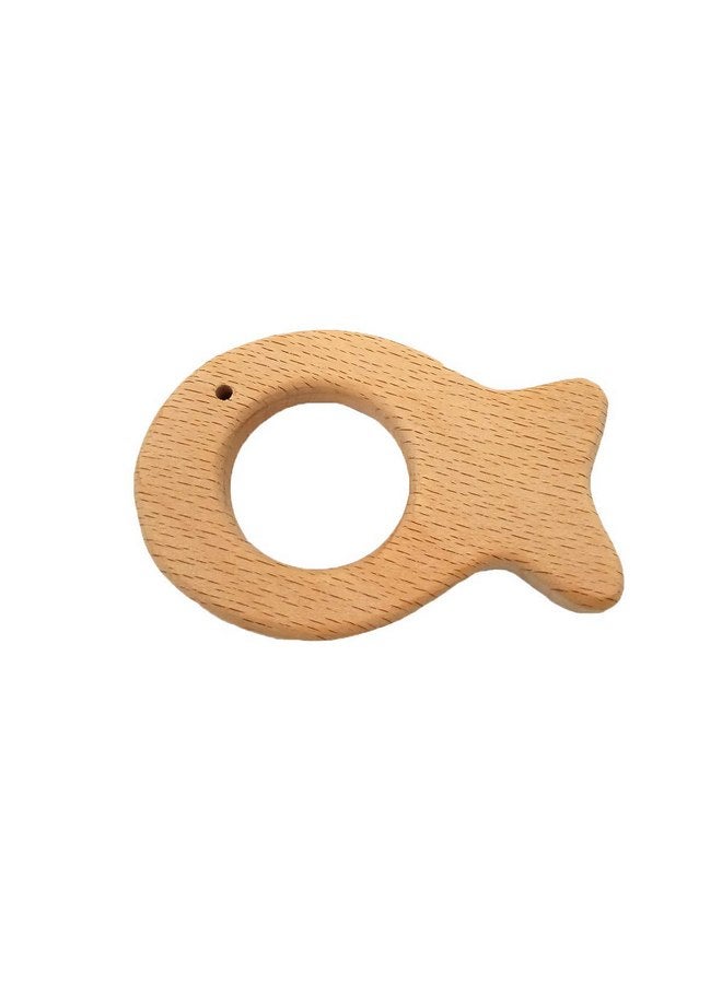 Alenybeby Alenybeby 2pcs Natural Wooden Fish Pendant Pure Natural Beech Wood Animal Shape for Handmade Necklace/Bracelet (Fish 2pcs) - Image 3