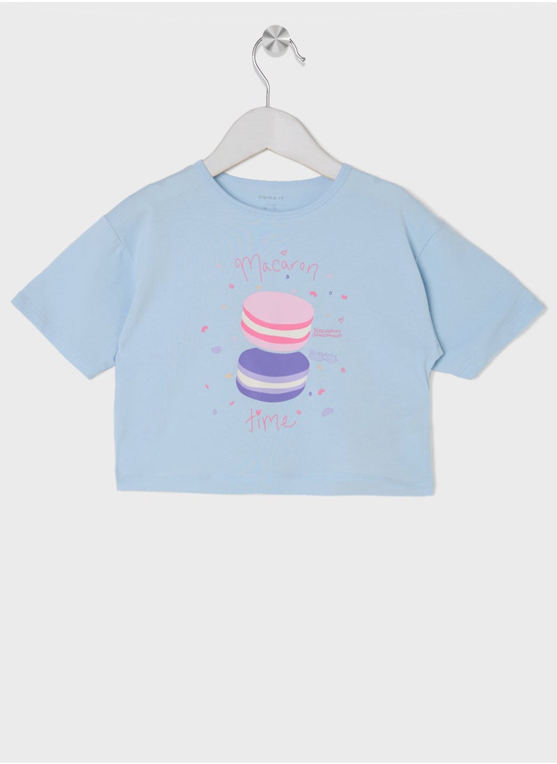 NAME IT - Kids Graphic Crew Neck T-Shirt And Short Set - Image 1