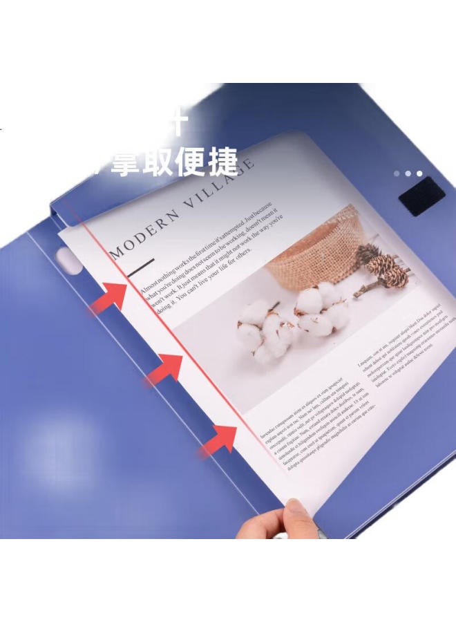 Deli 20Mm A4 Thick Pp Velcro File Box, Document Box, Data Box, Voucher File Storage Box, Accounting Supplies, 5680 Blue - Image 3