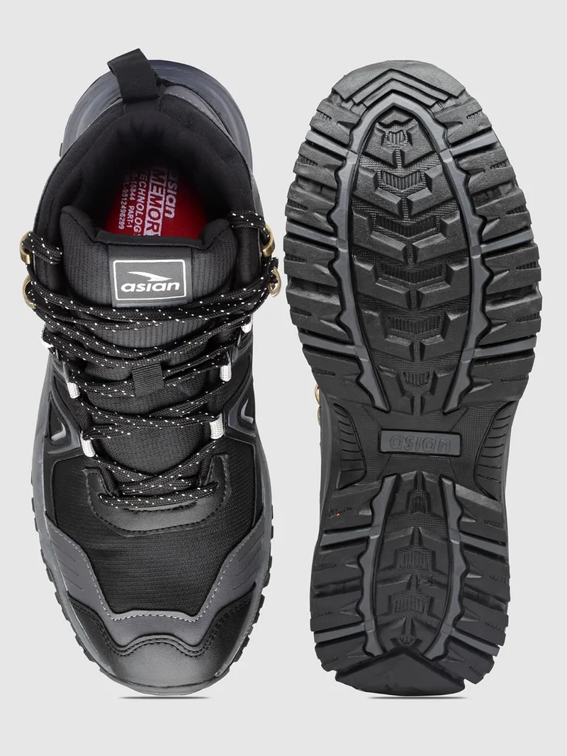 أسيان Trekking Shoes for Men in Black and Grey