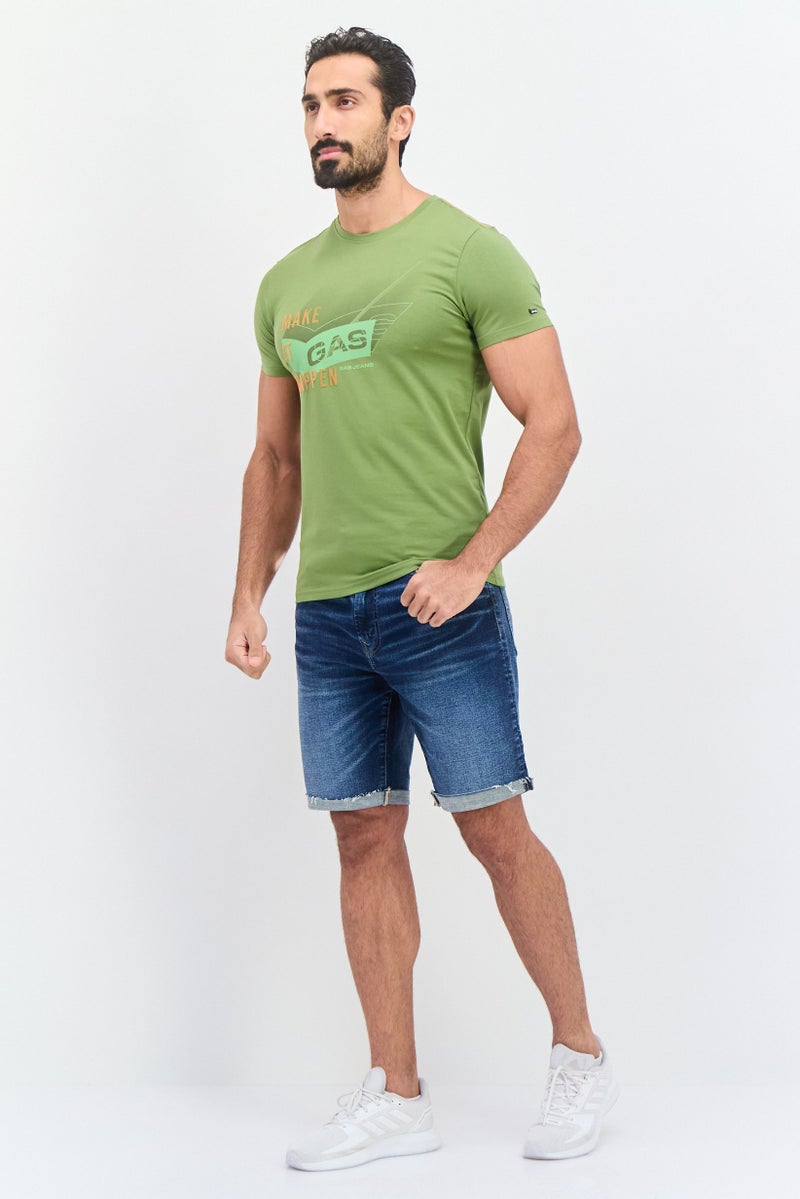 GAS Men Round Neck Short Sleeves Printed T-shirt, Dark Green - Image 4