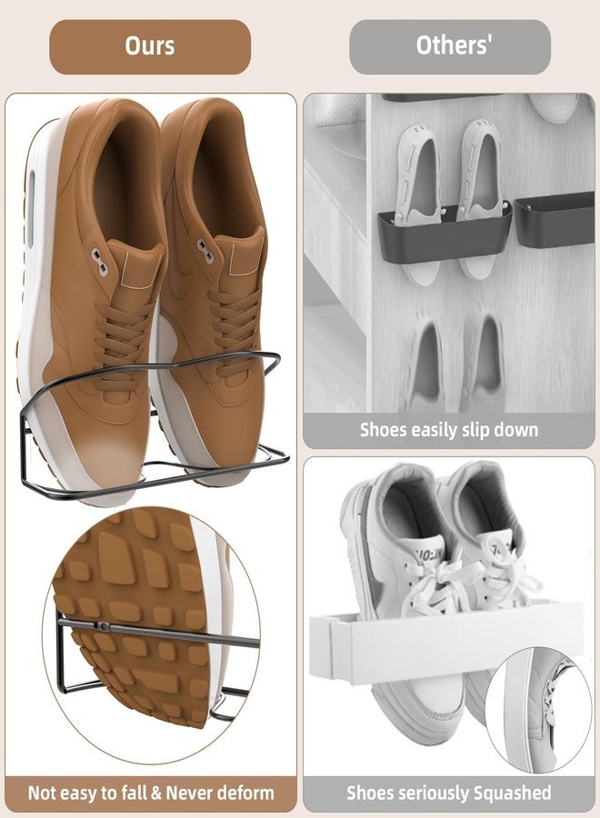 PrimZooty Wall Mounted Shoe Rack 6PCS, with Sticky Hanging Strips, Metal Wall Shoe Storage, Hanging Shoe Organizer for Door/RV/Wall - Image 4