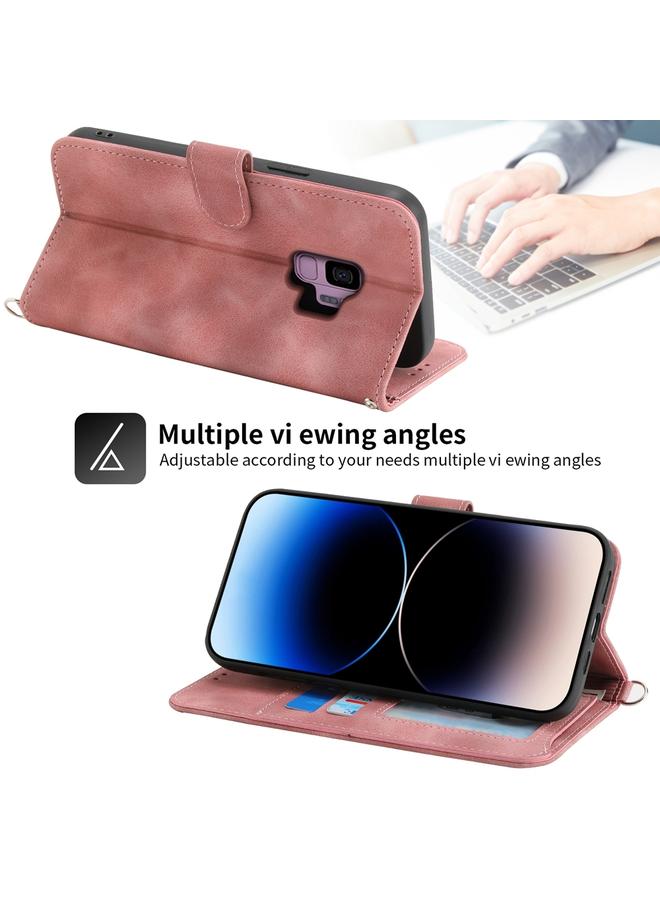 اس-توب جراب لهاتف Samsung Galaxy S9 مصنوع من الجلد ومزين بنقشة زهور - Image 4