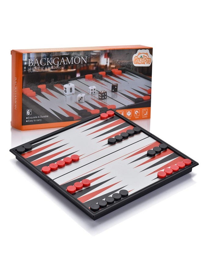 QuadPro Magnetic Backgammon Board Game Set with Folding Board Travel Games for Kids and Adults - Image 1