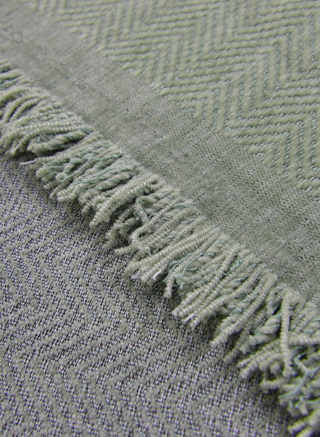 ايست من نون غطاء أريكة شنيلي، غطاء قابل للإزالة، يناسب 1، 2، 3 و 4 مقاعد، لون موحد، حجم 180x260 سم - أخضر مريمي - Image 3