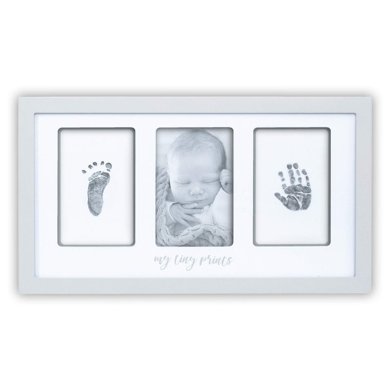 Felt Like Sharing My Tiny Prints Newborn Baby Handprint and Footprint Kit  Keepsake Frame for Girls  Boys  Ideal Present  17 L x 95 H GrayGrey