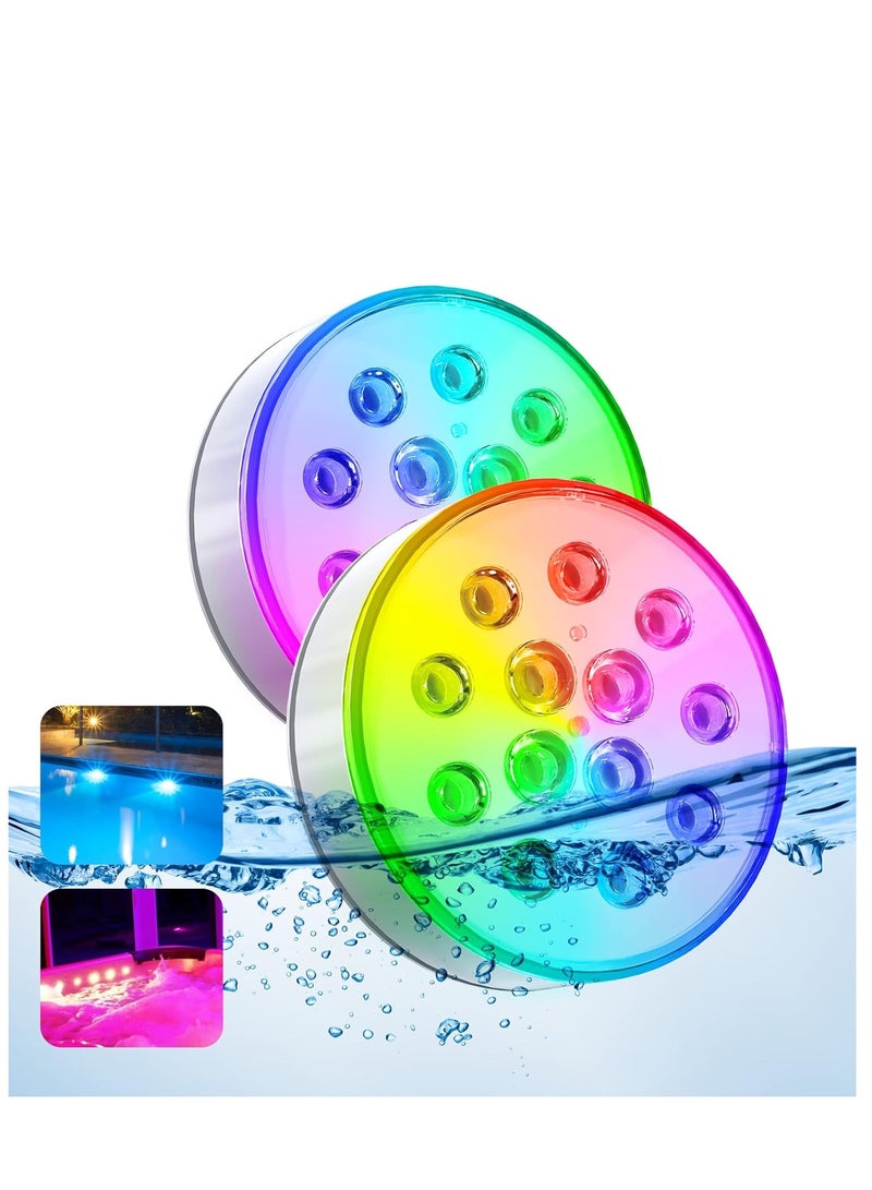 KASTWAVE Pool Lights, Submersible Led Pool Lights,  Hot Tub Lights, Remote IP68 Waterproof 16 Colors Hot Tub Underwater Pool Lights for Above Ground Inground Pool, Bath, Party, Vase - Image 1