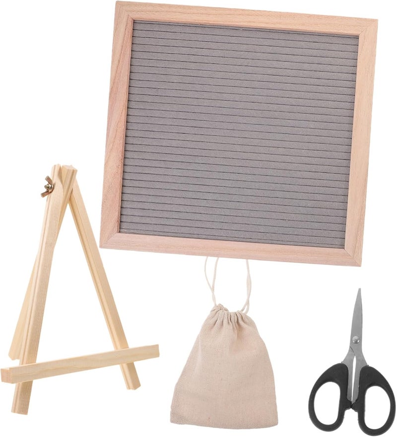 Grey Felt Letter Board With Wood Frame For Home Decor And Bulletin Messages - Image 1