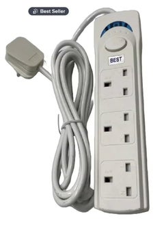 Best Power Extension Cord with Surge Protector 3 Power Sockets, Power Strip, Extension Lead  - Image 1