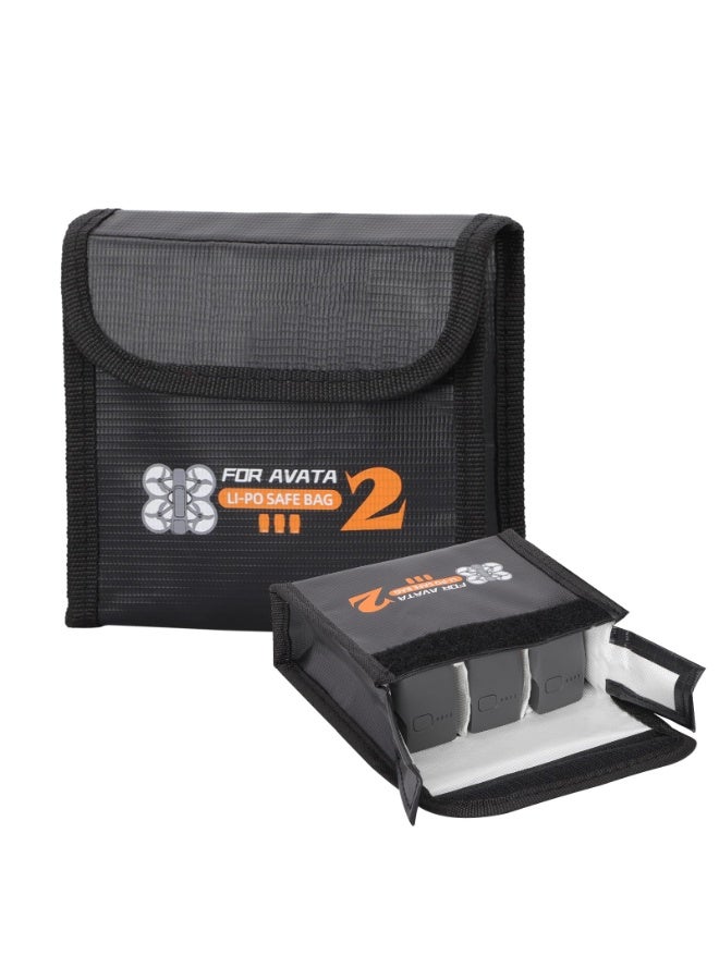 For DJI Avata 2 Lipo Battery Safe Bag, Fireproof Explosionproof Battery Bag Protective Storage Bag, Avata2 Drone Battery Storage Bag For DJI Avata2 Accessory (For 3Pcs Batteries) - Image 1