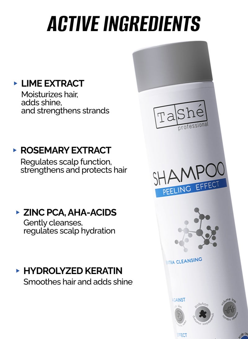 Tashe Detox Peeling Anti-Dandruff Shampoo with Zinc PCA, AHA Acids, Lime & Rosemary Extracts, 300 ml  - Image 2