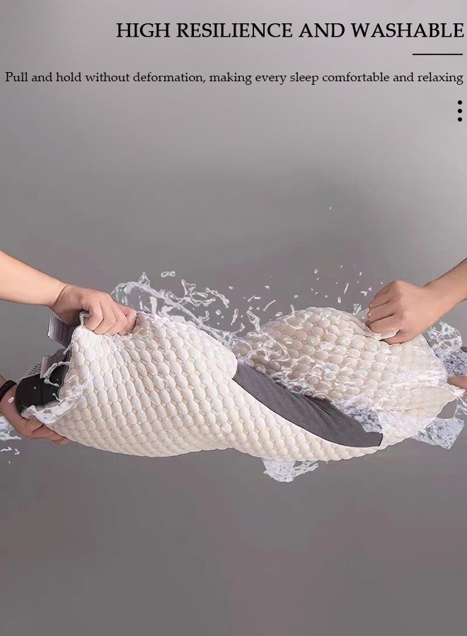 DUNISO وسادة سوبر كومفورت المريحة بتصميم مريح لتخفيف آلام الرقبة والرأس والكتف، وسائد دعم مائلة للنوم على السرير، وسادة طبية للعمود الفقري العنقي لراحة النوم الجانبي والظهري والبطني. - Image 4