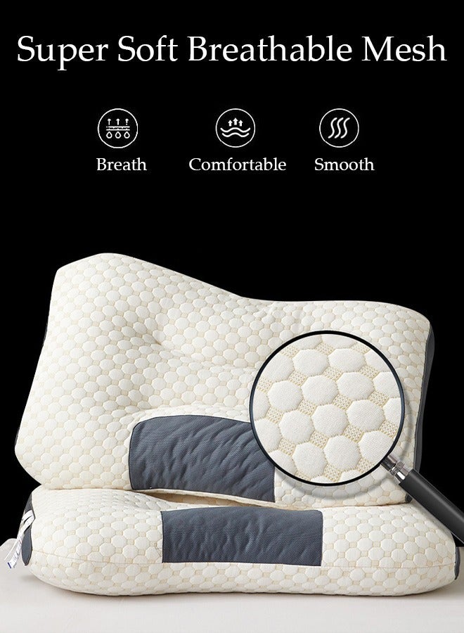 DUNISO Super Comfort Ergonomic Pillow for Neck Head and Shoulder Pain Relief Contour Support Pillows for Bed Sleeping Orthopedic Cervical Spine Stretch Pillow for Side Back Stomach Sleeper  - Image 2