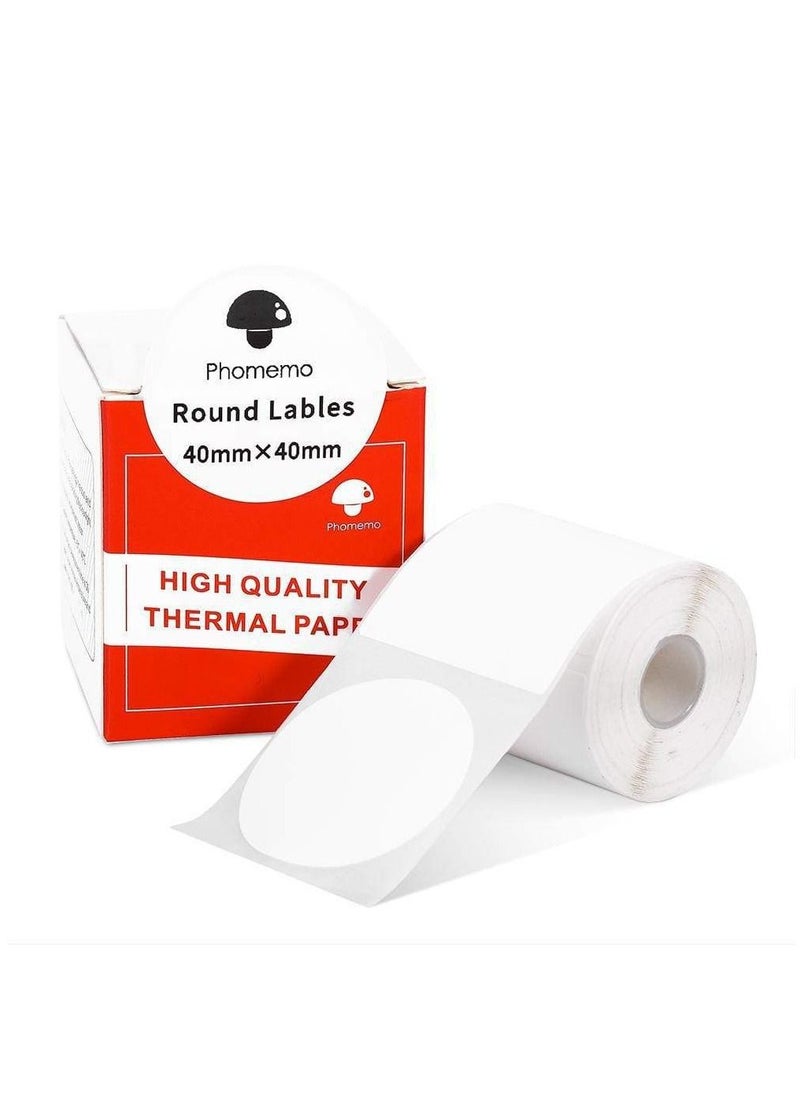 phomemo 1 Roll Label Printer Round Paper  Compatible with Phomemo M110/M200 Stickers for Business and Retailers (40*40mm)  - Image 1