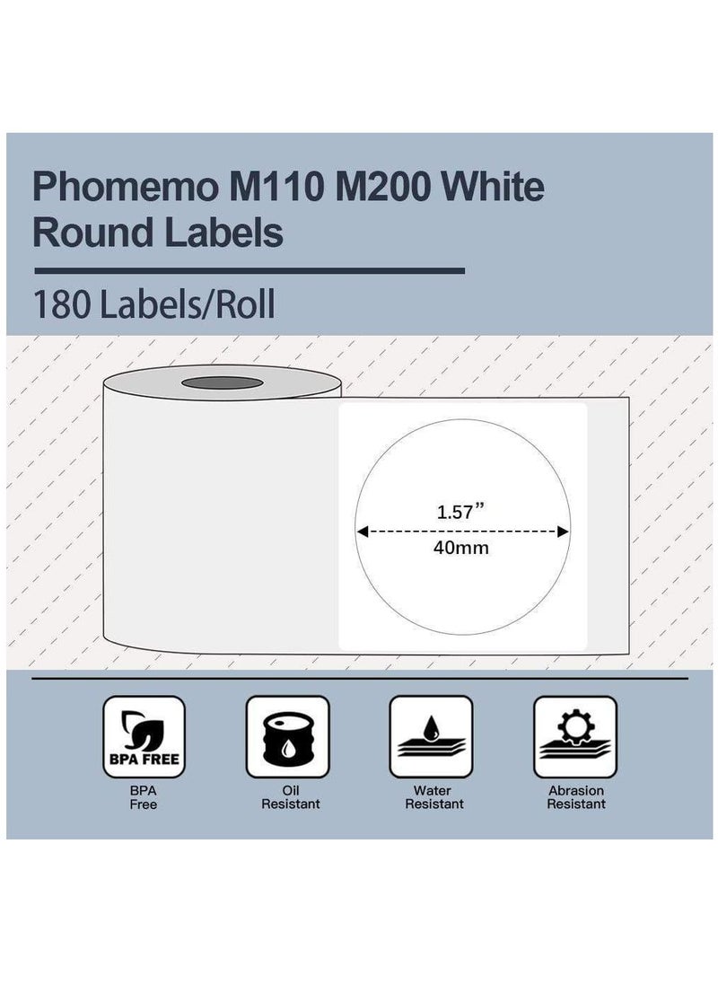 phomemo 1 Roll Label Printer Round Paper  Compatible with Phomemo M110/M200 Stickers for Business and Retailers (40*40mm)  - Image 2