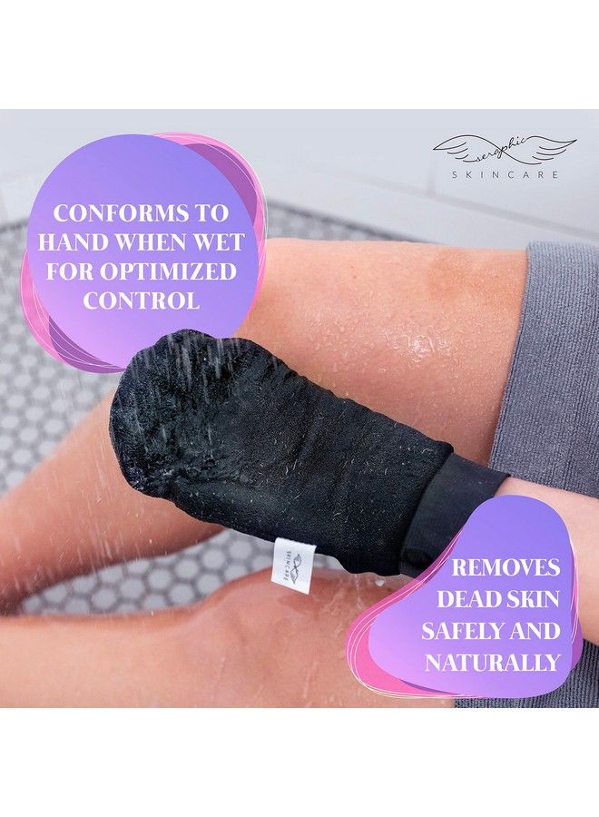 Seraphic Skincare Korean Exfoliating Mitts (2Pcs) Microdermabrasion At Home Exfoliating Gloves Visibly Lift Away Dead Skin Great For Spray Tan Removal Or Keratosis Pilaris Made Of 100% Viscose Fiber  - Image 3