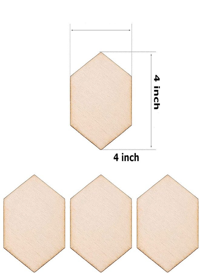 Cliths Pack of 30 pcs Wooden Pieces Hexagon Wood Shape Beech Wood for DIY Arts Craft Project Ready to Paint or Decorate - Image 2