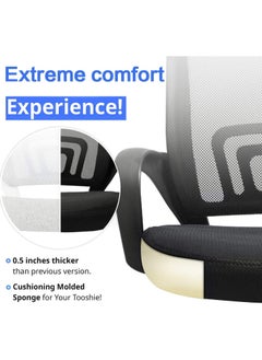 CityRiya-Long Ergonomic Home Office Chair Gaming Chair Computer Chair with Lumbar Support & Armrest Breathable Mesh Task Chair Rolling Computer Desk Chair 360 Swivel and Adjustable Height  - Image 5