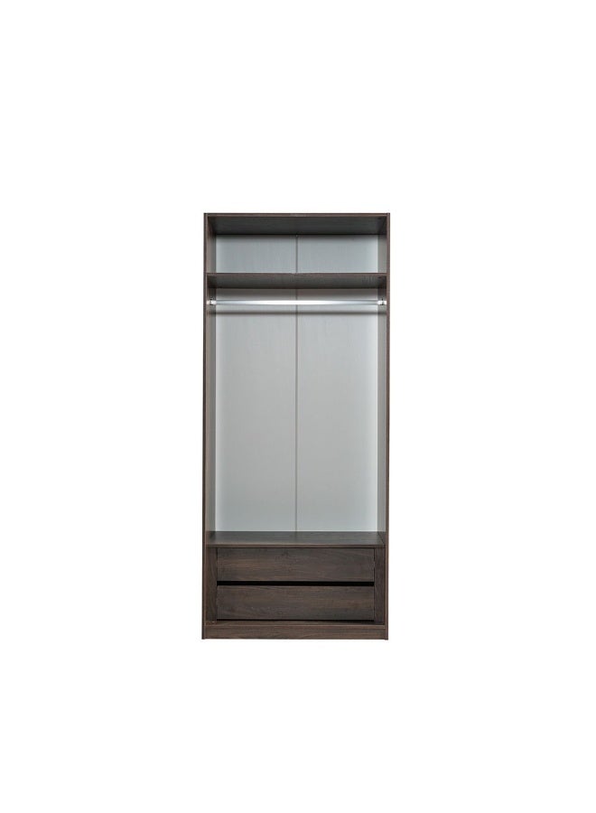 Infinity 2 Door Wardrobe With Hanger | Modular Wardrobe | Modern Design Storage For Bedroom L100xW59xH230cm - D.Walnut - Image 3