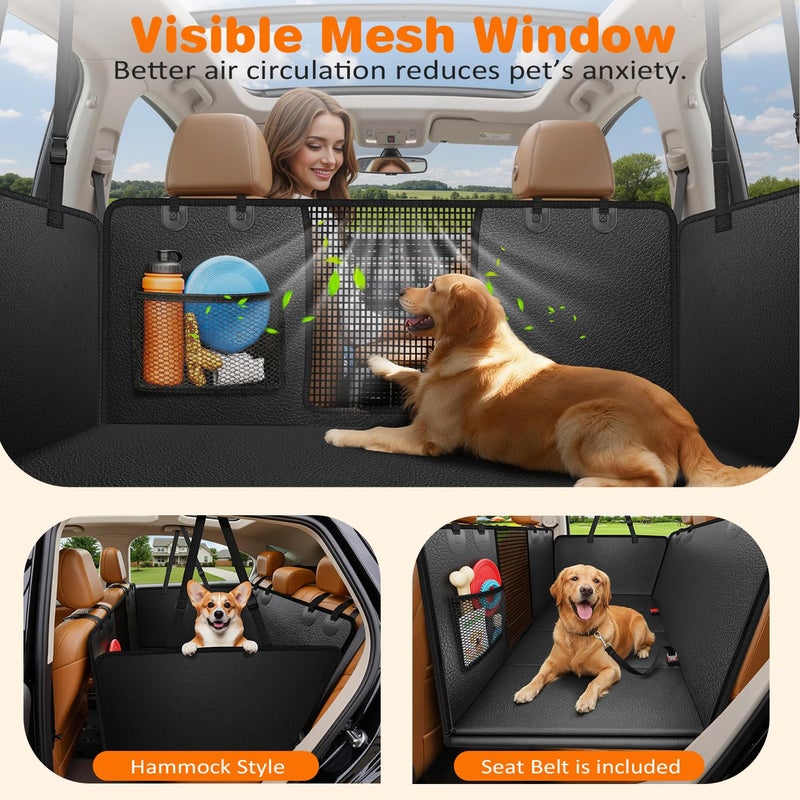 URPOWER Dog Car Seat Cover for Pets 100% Waterproof Seat Cover Hammock 600D Heavy Duty Scratch Proof Nonslip Durable Soft Back Seat Covers for Full Size Trucks - Image 4