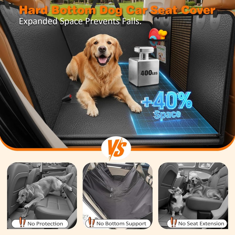 URPOWER Dog Car Seat Cover for Pets 100% Waterproof Seat Cover Hammock 600D Heavy Duty Scratch Proof Nonslip Durable Soft Back Seat Covers for Full Size Trucks - Image 2