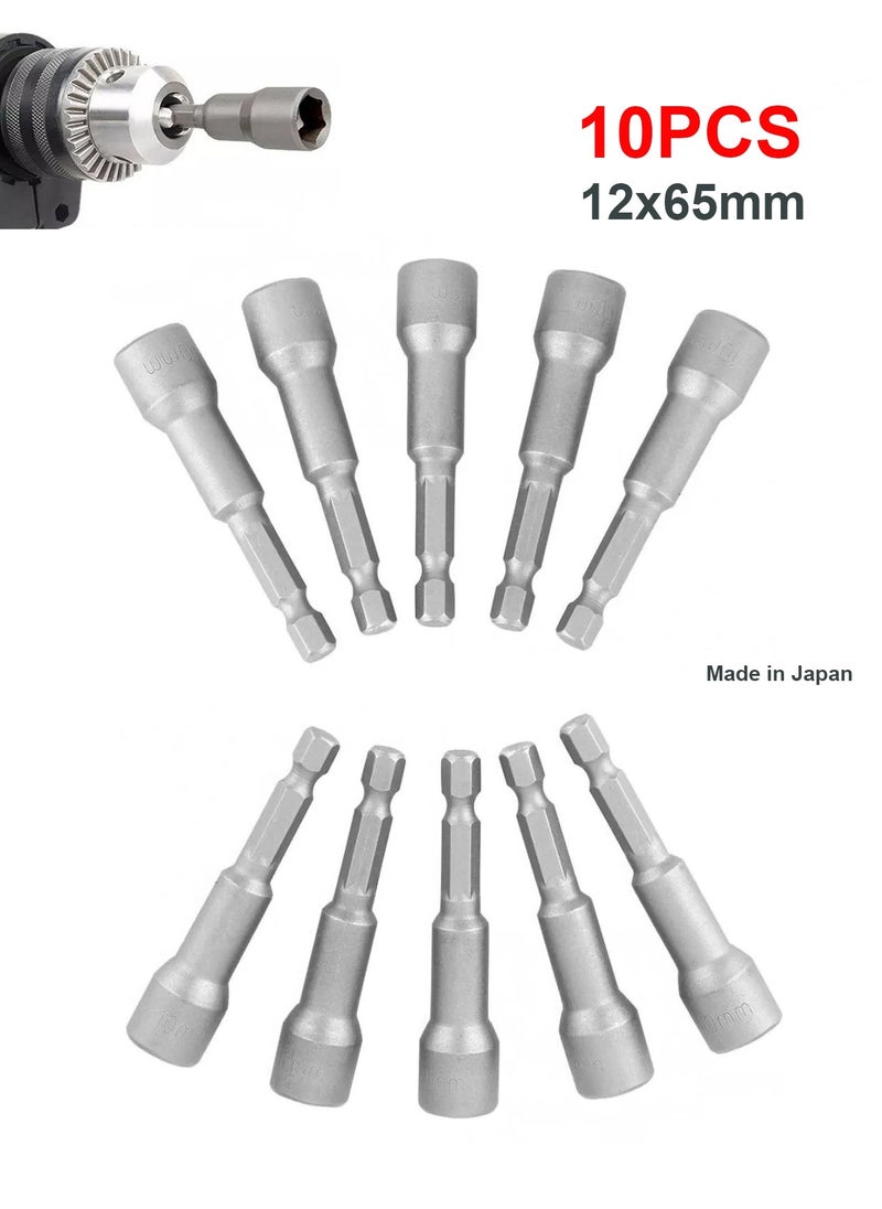 Hero Hex Magnetic Power Socket Adapter Drill Bit Nut Driver Set 12X65 mm Hex for Power Tools10 Piece 