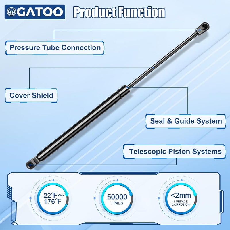 OGATOO دعامات رفع غطاء المحرك الأمامي، دعامات صدمات، نوابض غازية متوافقة مع لكزس GS300 1998 1999 2000 2001 2002 2003 2004 2005، GS400 98-00، GS430 01-05، استبدال 4536 5345039155 95906 (مجموعة من قطعتين) - Image 4