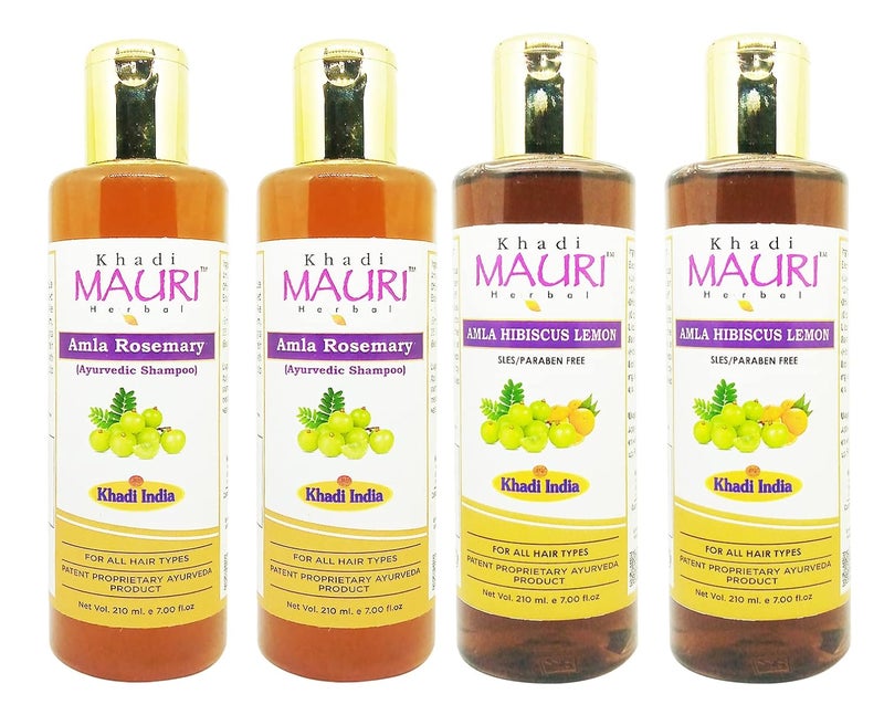 Khadi Mauri Amla Rosemary Amla Hibiscus Lemon Shampoo Pack of 4 840 ml - Image 1