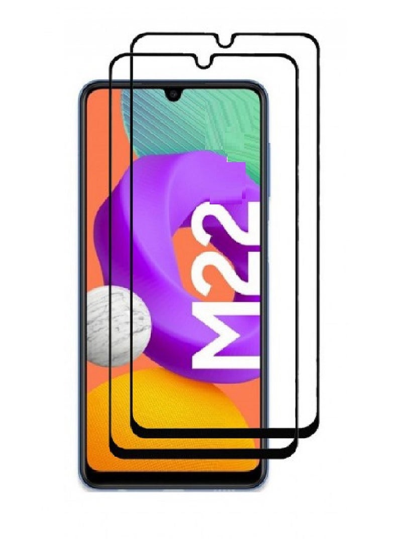 Super 2 Pieces Tempered Glass Screen Protector 5D Designed For Samsung Galaxy M22 Full Glue Edge to Edge Full Screen Coverage And Bubble Free - Image 1
