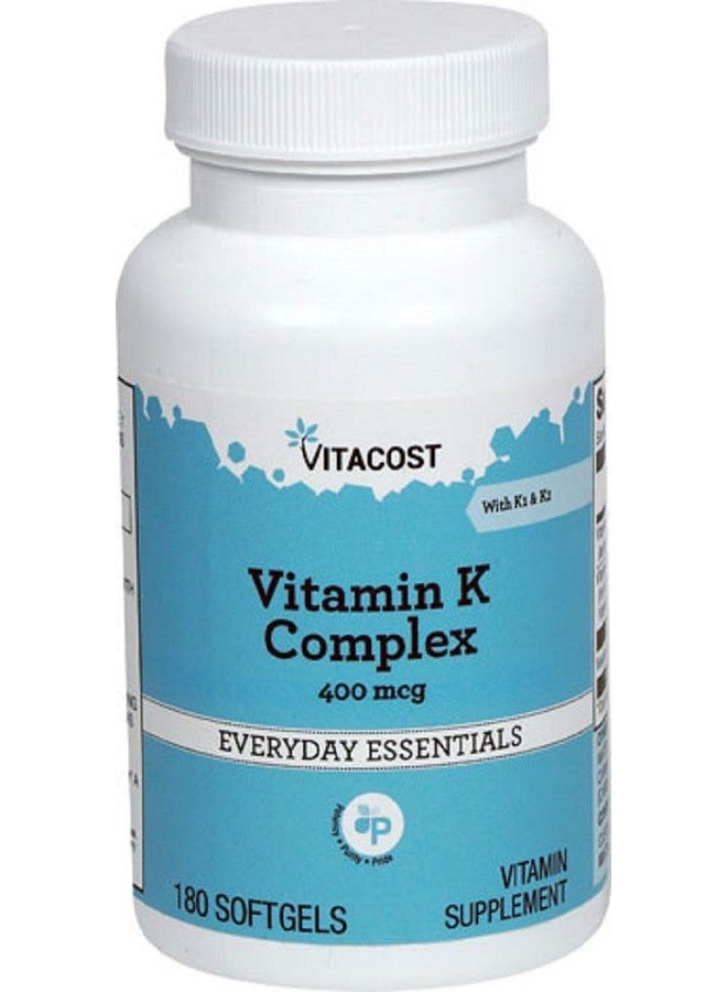 Vitacost Brand Vitacost Vitamin K Complex with K1 & K2-400 mcg - 180 Softgels
