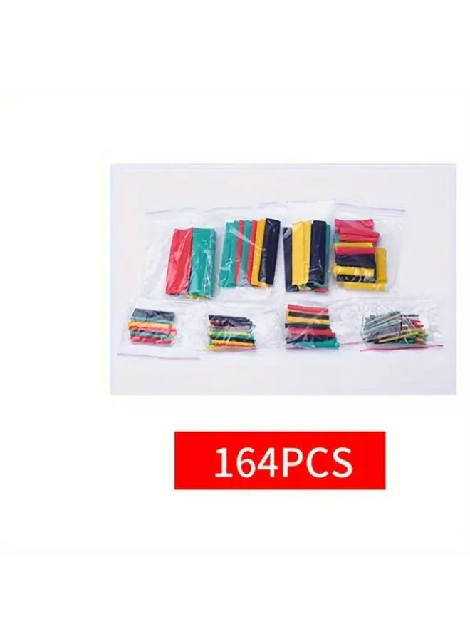 164 قطعة مجموعة أنابيب الانكماش الحراري 2:1 نسبة الانكماش متعددة الألوان للسيارات والسفن الأسلاك - Image 1