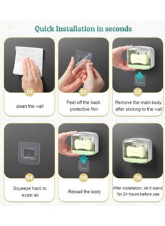 BORTONY Bar Soap Holder Shower Caddy 2 Pack Shower Soap Holder with Lid Waterproof and Leakproof Soap Container Soap Saver Strong Self Adhesive Soap Holder for Home Travel Camping  - Image 5