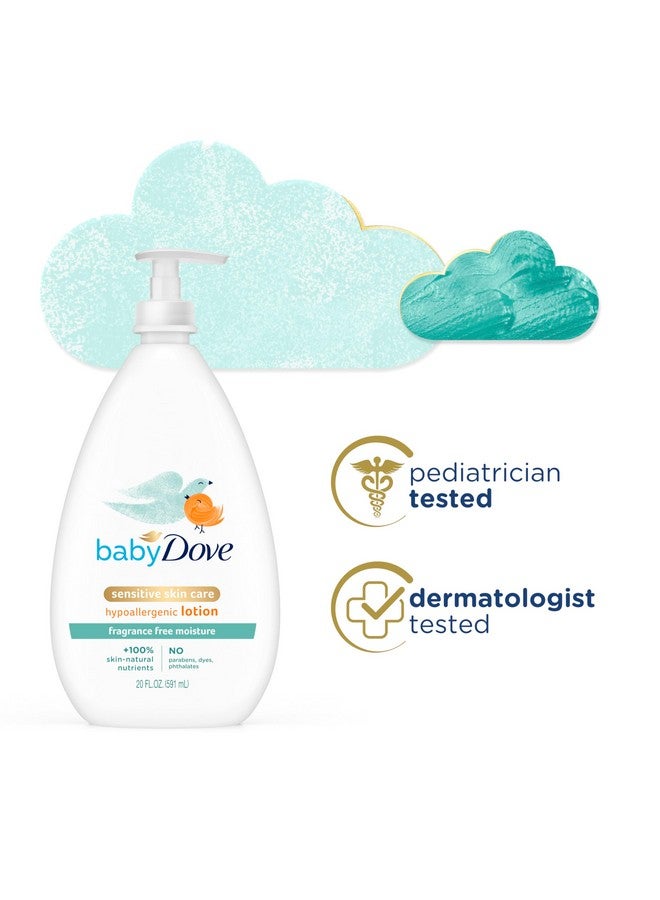 بيبي دوف لوشن بيبي دوف للوجه والجسم للبشرة الحساسة، مرطب للأطفال بدون عطر، 20 أونصة - Image 2