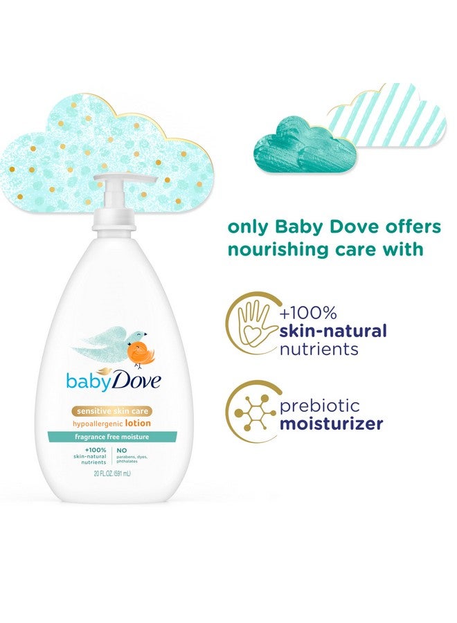 بيبي دوف لوشن بيبي دوف للوجه والجسم للبشرة الحساسة، مرطب للأطفال بدون عطر، 20 أونصة - Image 4