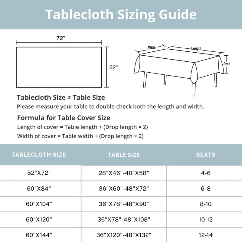 Nestinco Light Blue Ditsy Toile Floral Tablecloth, 52" x 70" Rectangle Tablecloth for Everyday Dining, Waterproof & Stain Resistant, French Country Style - Image 5
