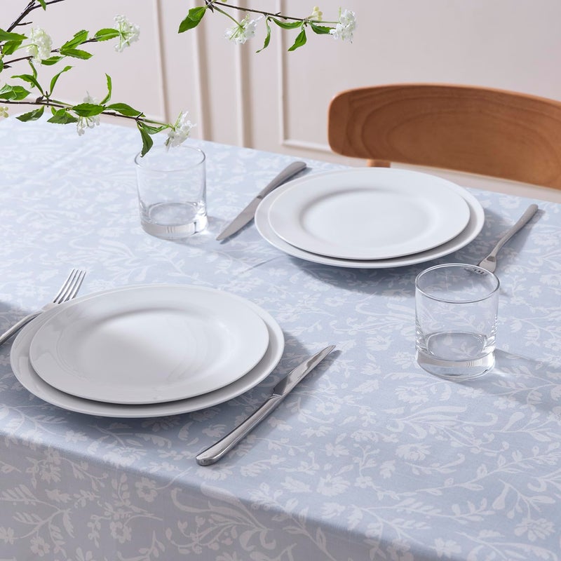 Nestinco Light Blue Ditsy Toile Floral Tablecloth, 52" x 70" Rectangle Tablecloth for Everyday Dining, Waterproof & Stain Resistant, French Country Style - Image 2
