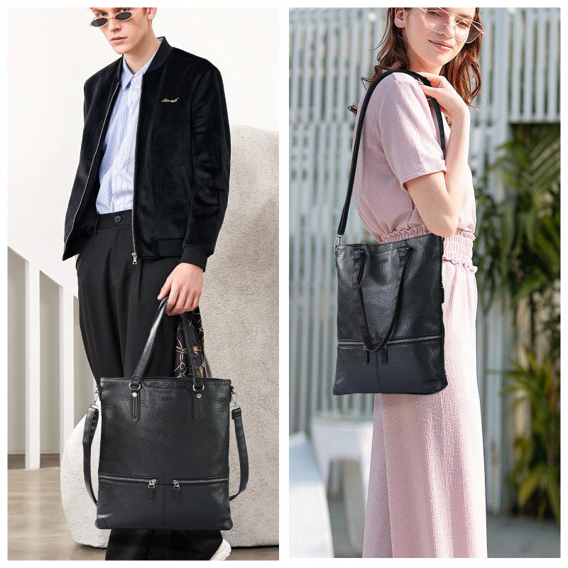 Lasaviin Laptop Tote Bag  Leather Work Tote For Computer Bag  Waterproof Lightweight Shoulder Bag Purse Handbags Crossbody Bag For Work  Office  Business  School  Travel - Brown - Image 2