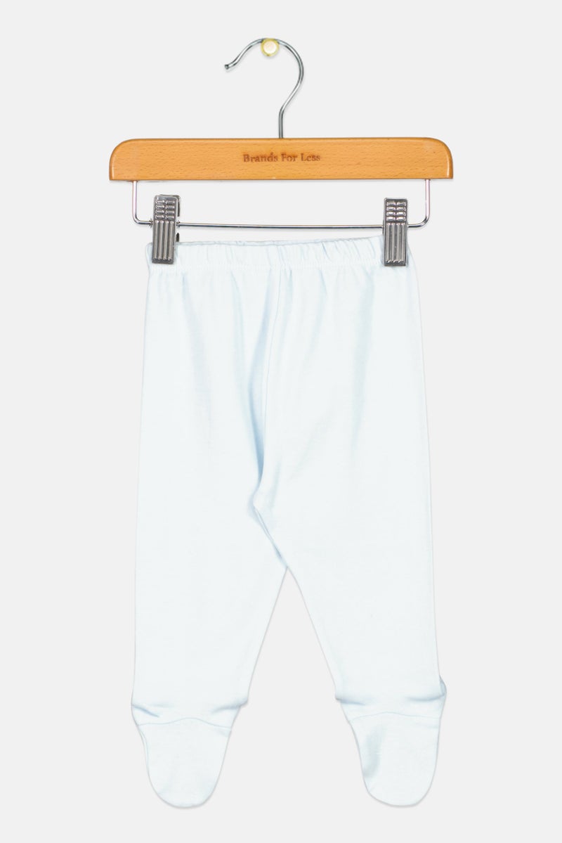 Fox Toddlers Girl Plain Pull On Footed Pants, Sky Blue  - Image 1