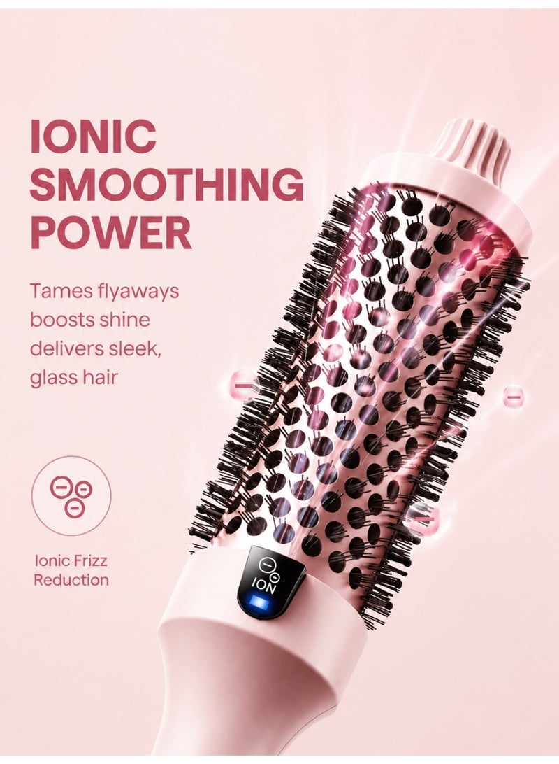 Wavytalk Thermal Brush, Blowout Boost 1.5 inch Heated Round Brush for Blowout Look, Dual Voltage, Tourmaline Ceramic, Negative Ion Tech, 5 Heat Settings for All Hair Types, Less Heat Damage, Pink - Image 4