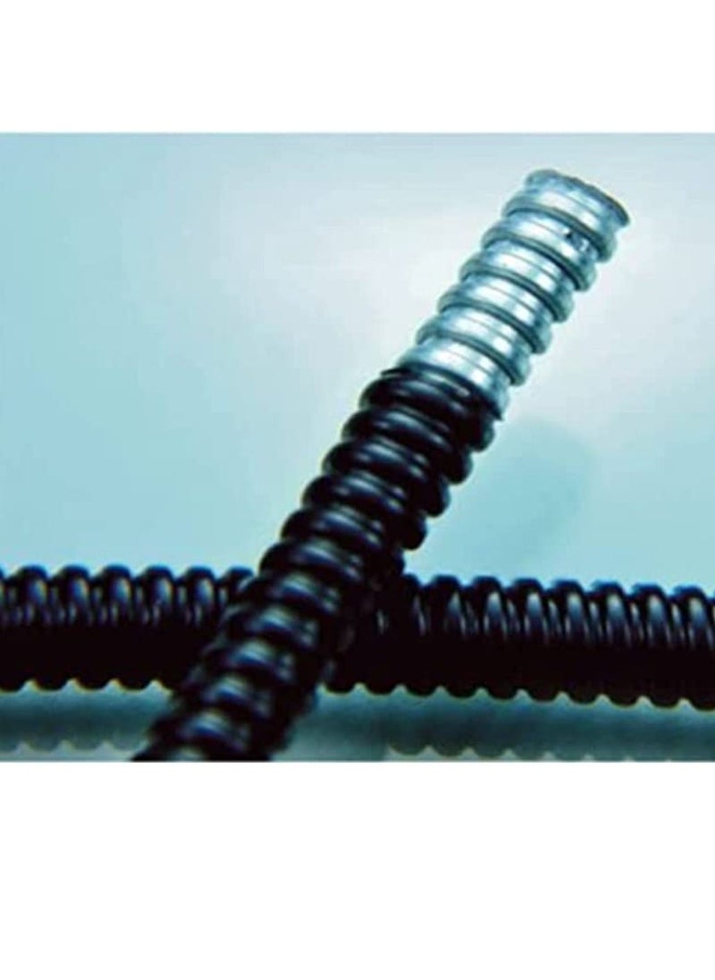 Generic - Reliable Electrical PVC Coated Galvanized Steel Flexible Conduit Pipe Black For Protection Of Cable And Wire 15 Meter - Image 1