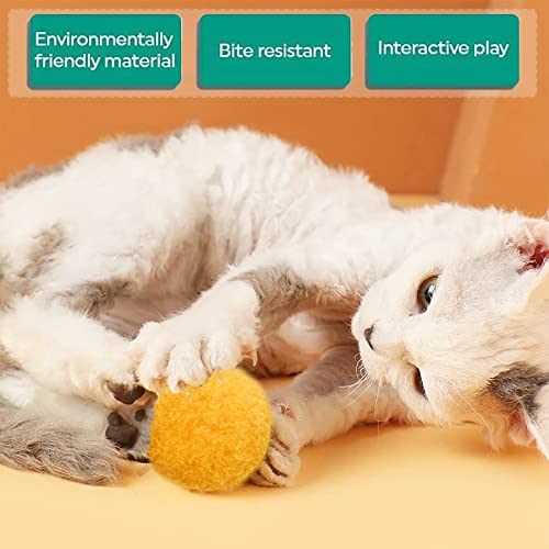 PET SHOW 20Pcs 1.5"/3.8cm Cat Toy Balls Bulk Soft Kitten Pompon Toys Indoor Cats Interactive Playing Quiet Ball Cats Favorite Toy Assorted 10 Colors - Image 2