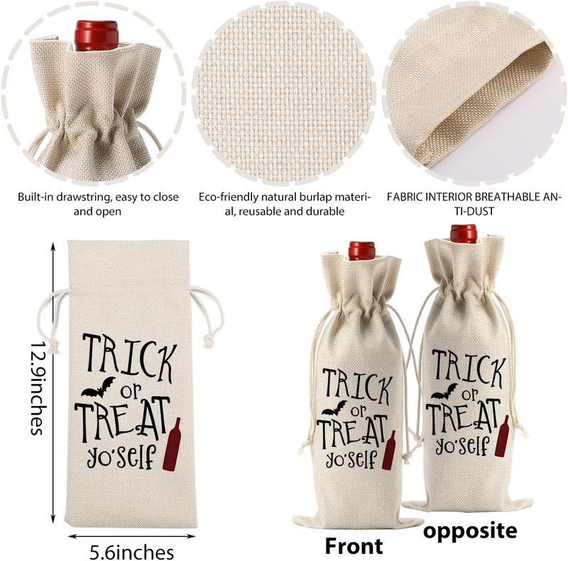 FBCCZEY Cute Halloween Wine Bag - Birthday Gifts & Party Decorations for Women, Men & Friends - Trick or Treat Wine Bag - Image 1