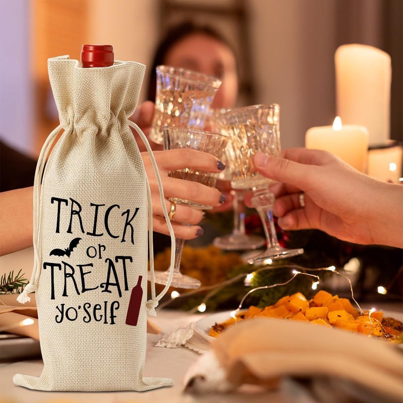 FBCCZEY Cute Halloween Wine Bag - Birthday Gifts & Party Decorations for Women, Men & Friends - Trick or Treat Wine Bag - Image 2