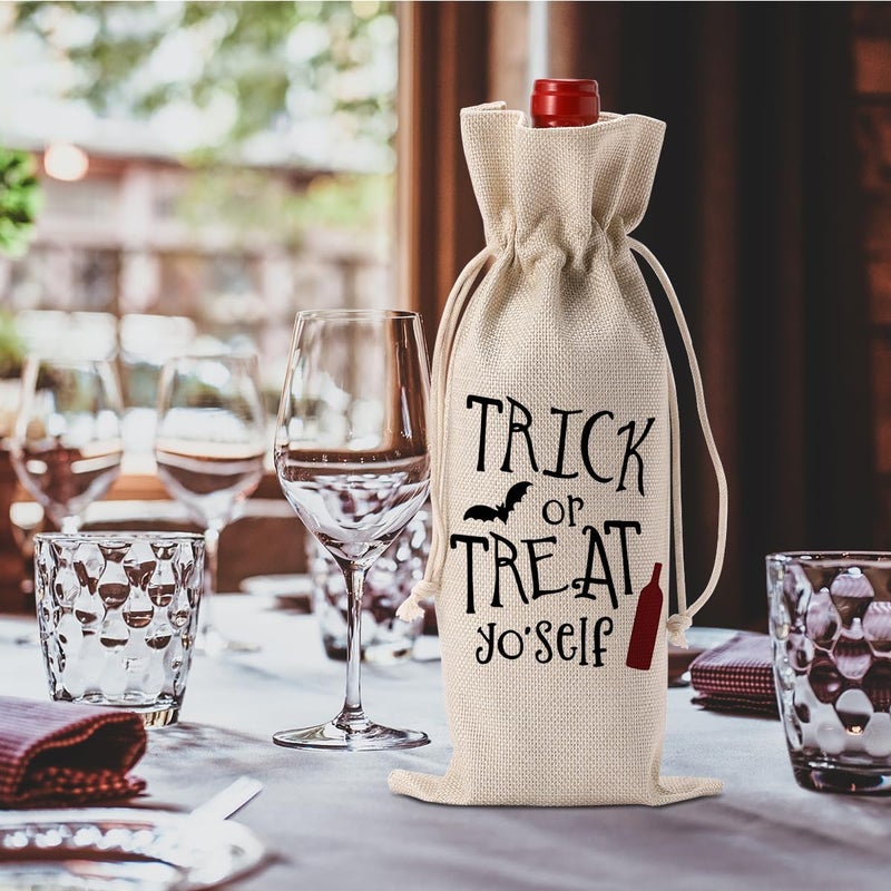 FBCCZEY Cute Halloween Wine Bag - Birthday Gifts & Party Decorations for Women, Men & Friends - Trick or Treat Wine Bag - Image 3
