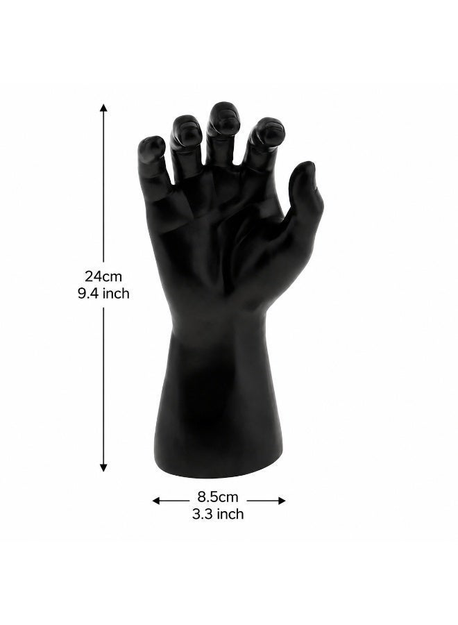 Male Mannequin Right Hand Display, Vinyl Plastic, Black, 24x8.5cm for Jewelry & Watches - Image 2