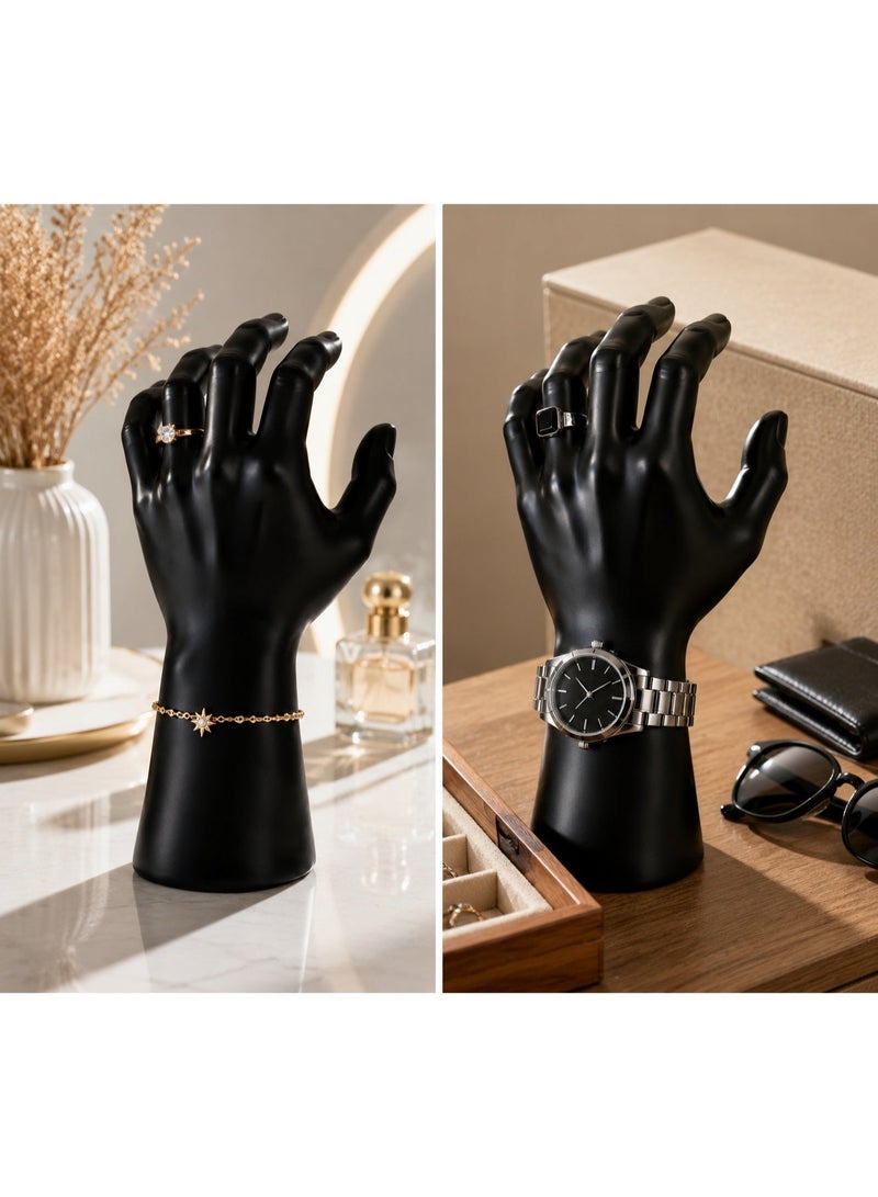 Male Mannequin Right Hand Display, Vinyl Plastic, Black, 24x8.5cm for Jewelry & Watches - Image 3