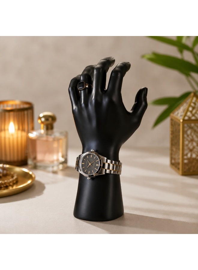 Male Mannequin Right Hand Display, Vinyl Plastic, Black, 24x8.5cm for Jewelry & Watches - Image 1
