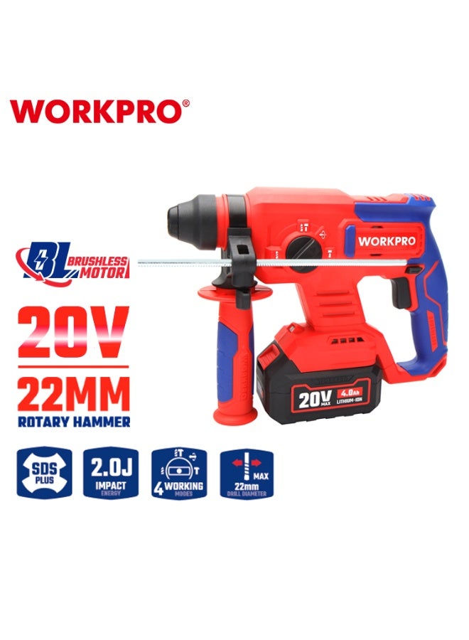 WORKPRO 20V  BRUSHLESS ROTARY HAMMER - Image 1