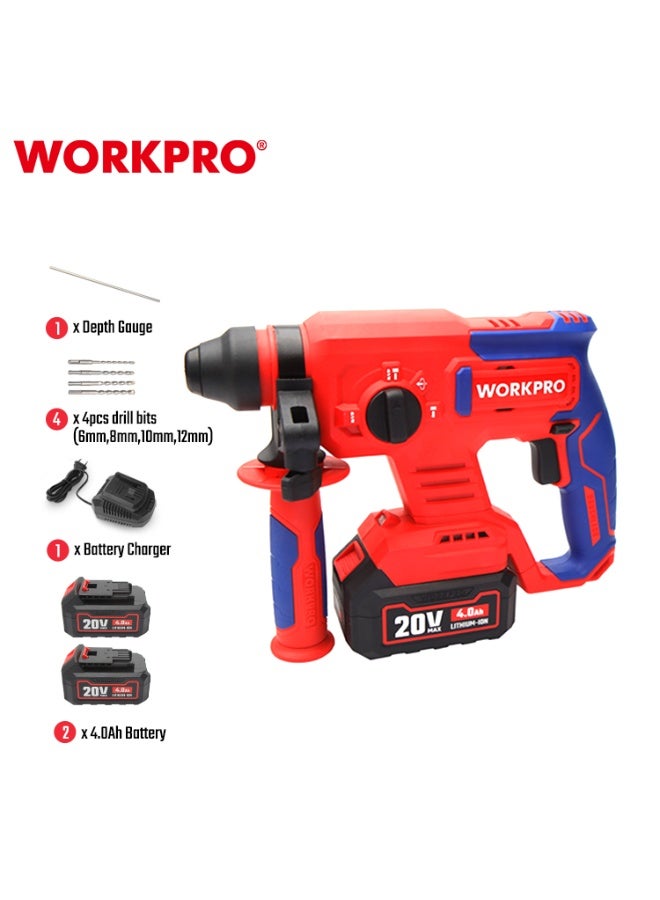 WORKPRO 20V  BRUSHLESS ROTARY HAMMER - Image 3